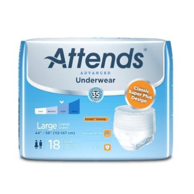 Attends Overnight Underwear with Extended Protection - Medium - Case of  64pc 