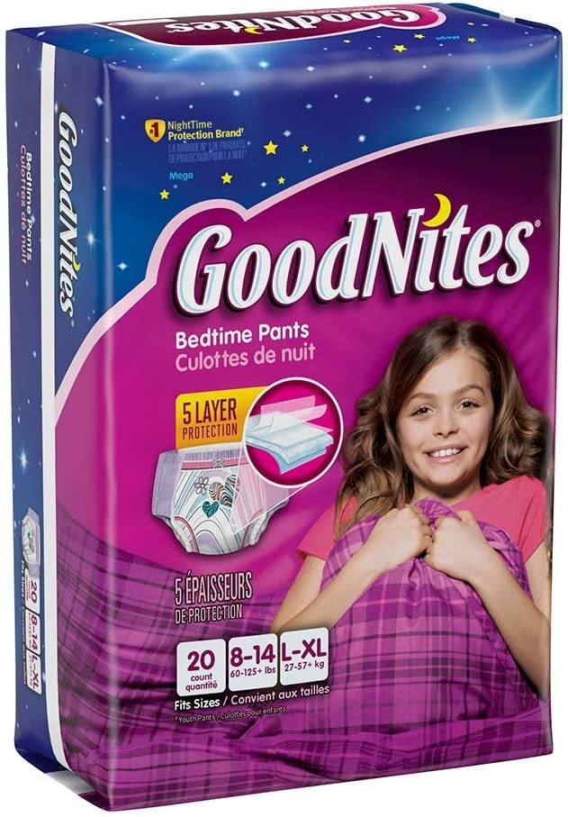 GoodNites - GoodNites, Underwear, Nighttime, L/XL (60-125+ lbs), Girls (11  count), Shop