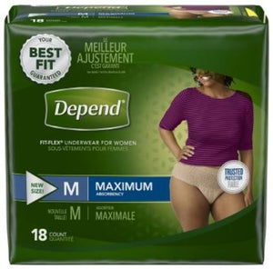 Depend Womens Underwear Carton of 4