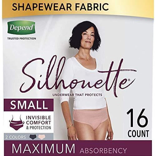 Depend Silhouette Active Fit Incontinence Underwear for Women, Moderate  Absorbency, S/M