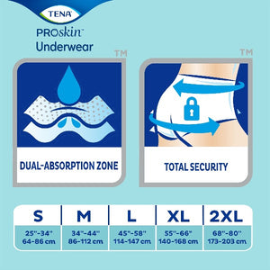 TENA Pro Skin Pants Super Large 4 Packs Of 12 Incontinence - 48